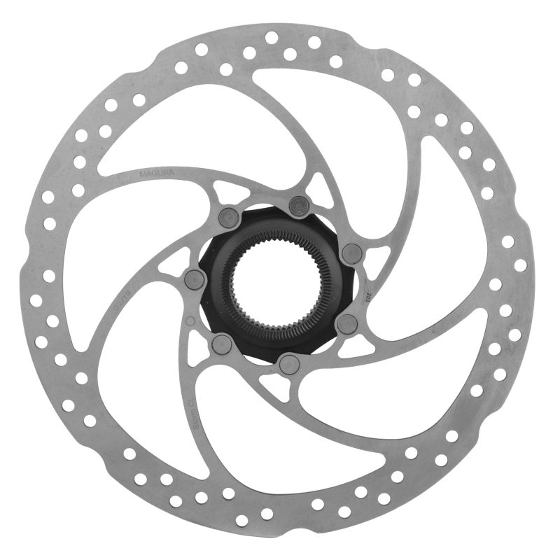 Magura Storm CL Rotor - Disc 203 2-PC w/CTR Lock Ring f/TA Silver/Black