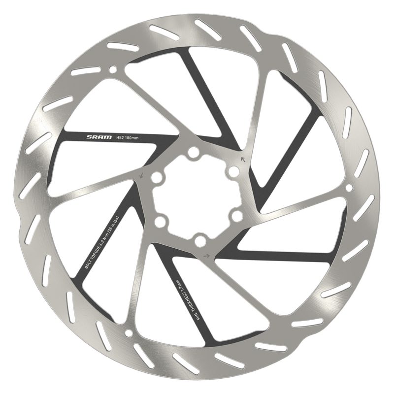 SRAM HS2 Disc Rotor - 180 6B Rounded w/STL Bolts Silver/Black