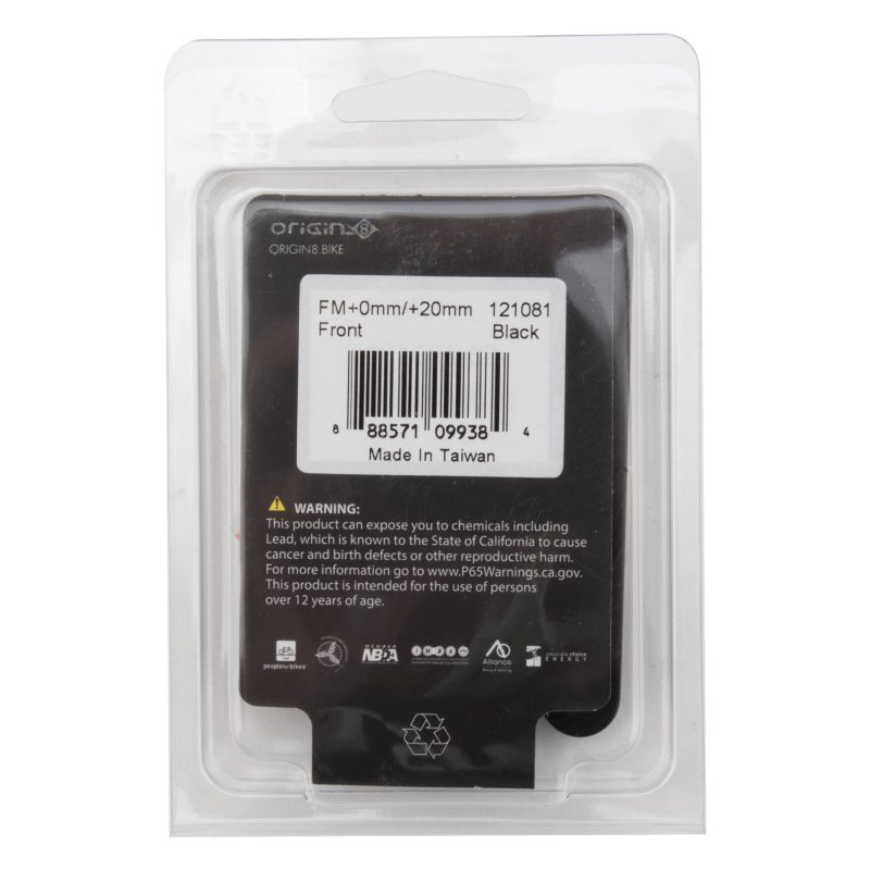 Origin8 Vise Flat Mount Disc Adapter - F FM +0mm/+20mm Black