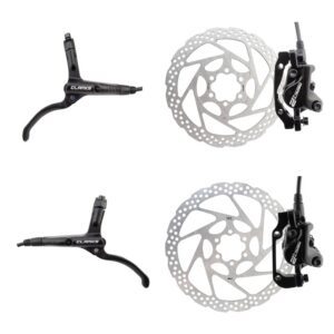 Clarks React 2 Hydraulic Disc Brake Kit - REACT-2 Hyd FT-180/RR-160 w/LVRS IS Black