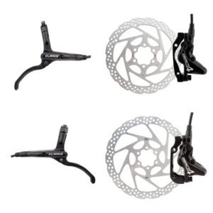 Clarks React 4 Hydraulic Disc Brake Kit - REACT-4 Hyd FT-180/RR-160 w/LVRS IS Black