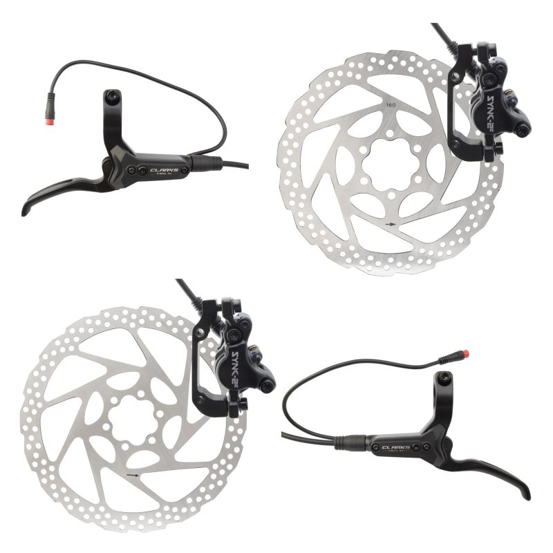 Clarks SYNC-2E Hydraulic Brake - SYNC-2E Hyd FT-180/RR-160 w/LVRS Black