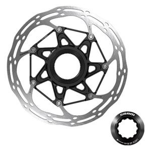 SRAM Centerline X 2-Piece Disc Rotor - 180 C-Line CL 2-PIECE Rounded w/LOCK Ring Silver/Black
