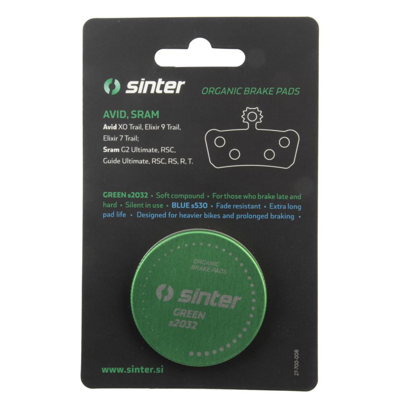 Sinter GREEN s2032 Brake Pads - Disc 008 AVID/SRAM
