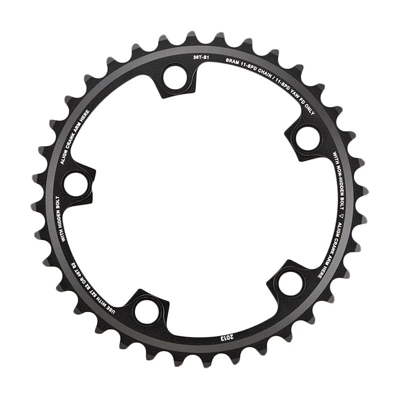 SRAM X-Glide Chainrings - 36T 110mm Red-X-Glide 11s S1 B-Bk Yaw