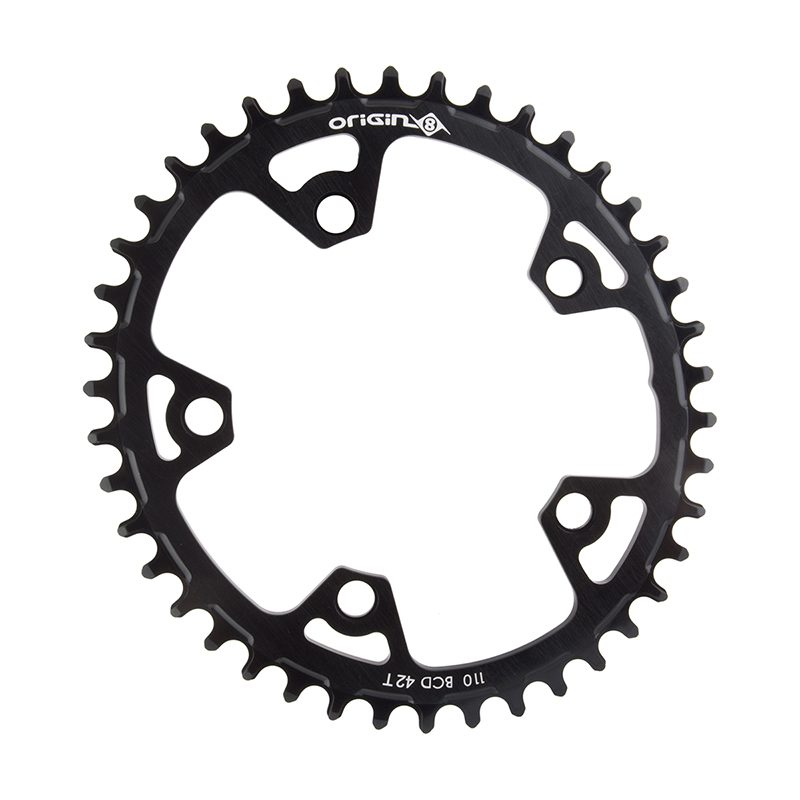 Origin8 Holdfast Oval 1x Chainring 110mm BCD - 42T 10/11s 5B Black
