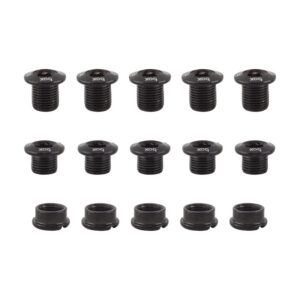 Box Components Multi-Fit Cro-Mo Chainring Bolts - Bolt Set CRMO Multi-Fit 15pc Black