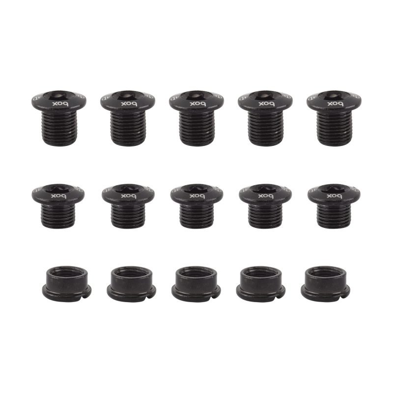 Box Components Multi-Fit Cro-Mo Chainring Bolts - Bolt Set CRMO Multi-Fit 15pc Black