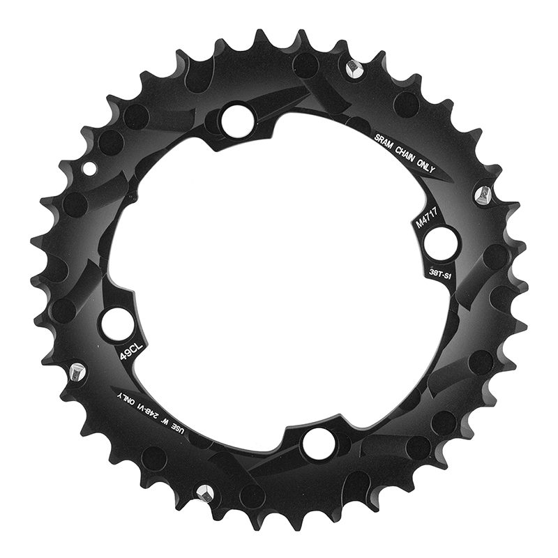 Sram MTB Chainrings - 38T 104mm 2x10 No-Pin 38/24 Alloy Black