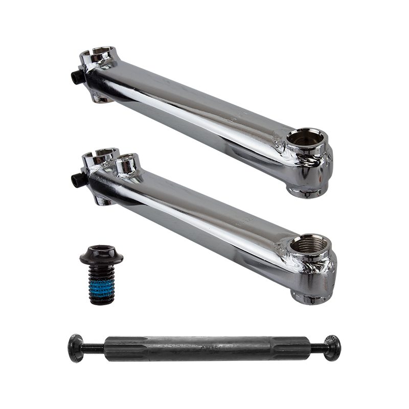 SE Bikes Rad Series Cranks - Crankarm Set BMX Cromo 175 3PC 19mmx8T Spline Chrome w/BB Axle