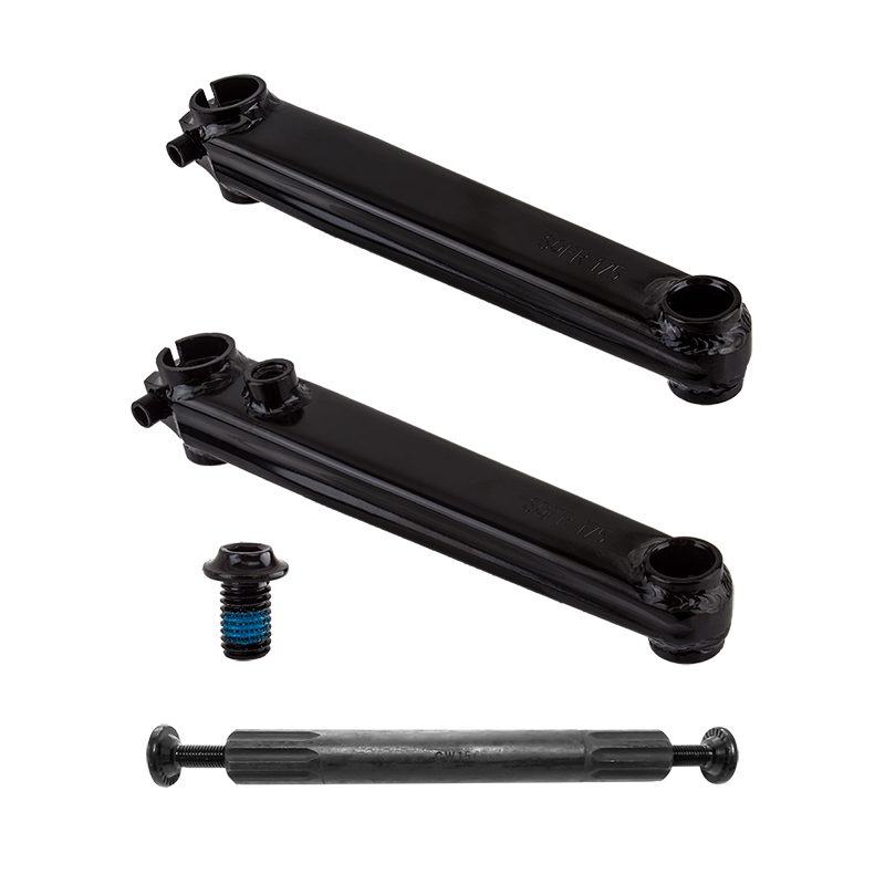 SE Bikes V-Ridge Cranks - Crankarm Set BMX V-Ridge Cromo 175 3PC 19mmx8T Spline Black w/BB Axle