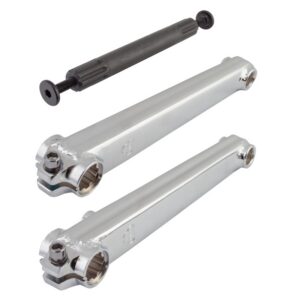 SE Bikes V-Ridge Cranks - Crankarm Set BMX V-Ridge Cromo 175 3PC 19mmx8T Spline Chrome w/BB Axle