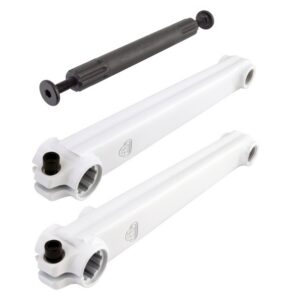 SE Bikes V-Ridge Cranks - Crankarm Set BMX V-Ridge Cromo 175 3PC 19mmx8T Spline White w/BB Axle