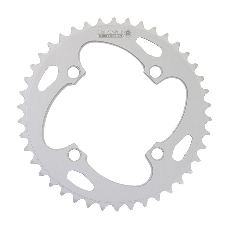 Origin8 Alloy Blade Chainring - 104mm 42T 4BOLT Alloy Silver