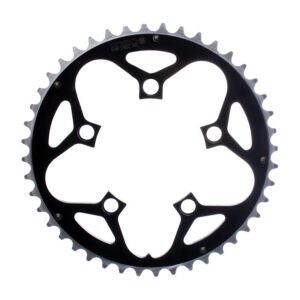 Origin8 Alloy Chainring - 94mm 44T Ramped Black/Silver