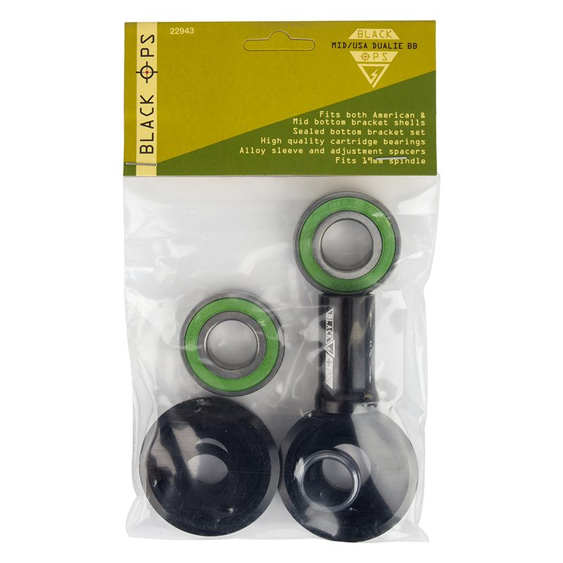 Black Ops Mid/USA Dualie BB Bottom Bracket - MID/USA 19mm Sld Black