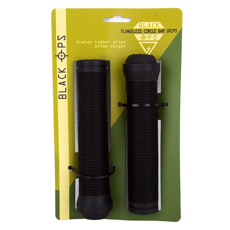 Black Ops Flangeless Circle Bar Grips - 145mm Black