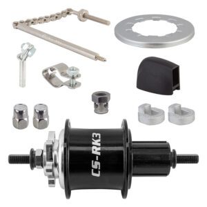 Sturmey Archer CSRK3 3x8sp Hub Kit - Rear S/A 3sp 3x8sCASS 6B 36 Black w/TRIM KIT/NO-SHIFTER 135/180mm Non-Rotary
