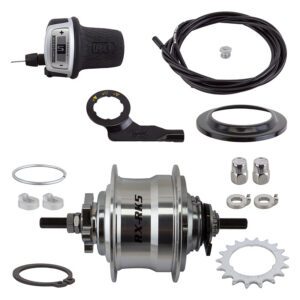 Sturmey Archer RXRK5 5sp 6B Hub Kit - Rear S/A 32 Silver w/TRIM KIT/TWIST-SHIFTER TSC50/CABLE 1700mm 18T 185/135mm Rotary
