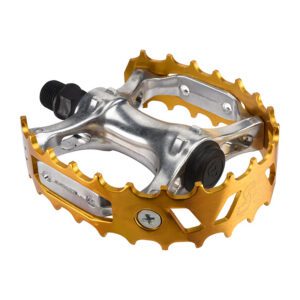 SE Bikes Bear Trap Pedals - 9/16 Silver/Gold