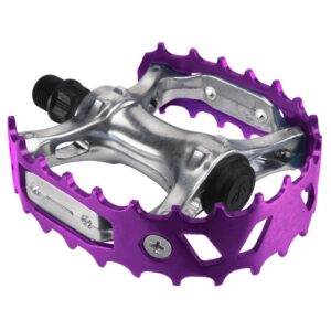 SE Bikes Bear Trap Pedals - 9/16 Silver/Purple