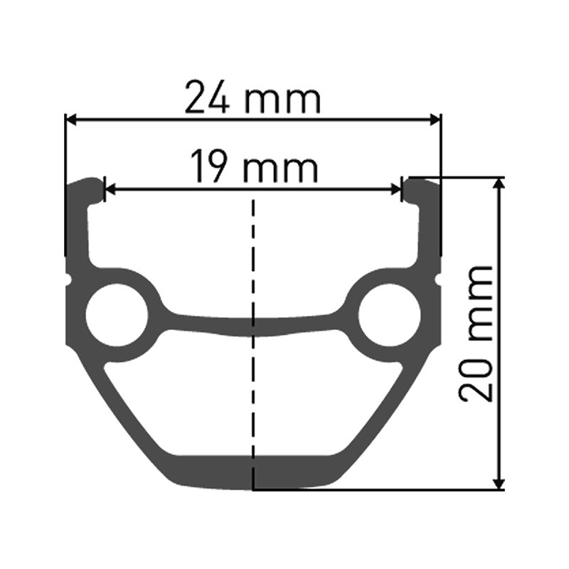 DT Swiss 535 Rim - 26 559x19 36 Black Msw