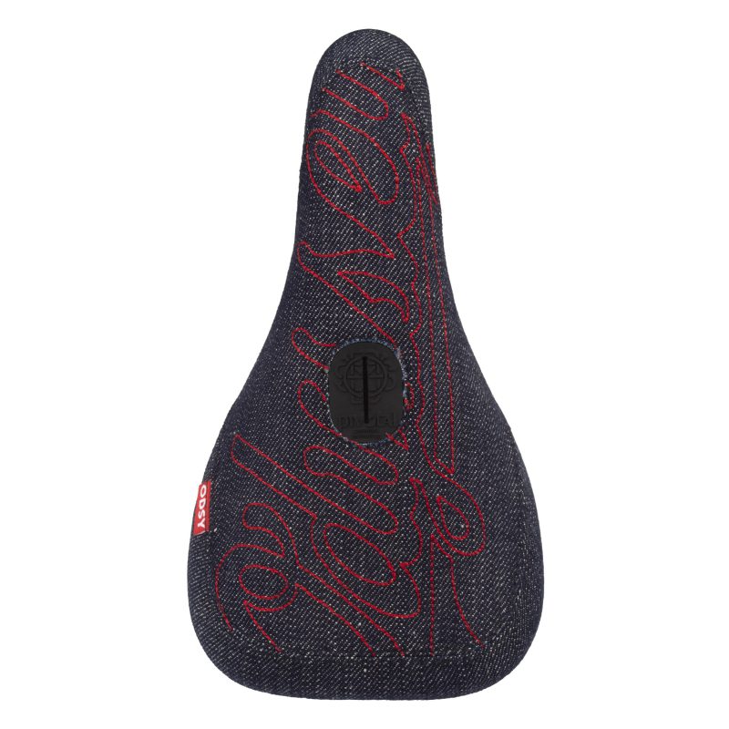 Odyssey Big-Stitch Slim Saddle - MX Pivotal DENIM-w/RED