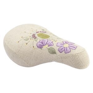 Odyssey x Bloom Fat Saddle - MX Pivotal BMX V2 Cream Corduroy w/FLOWERS