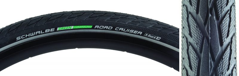 Schwalbe Road Cruiser Active Twin K-Guard Tire - 26x1.75 K-Guard BK/BSK/REF Gn-Compound Wire