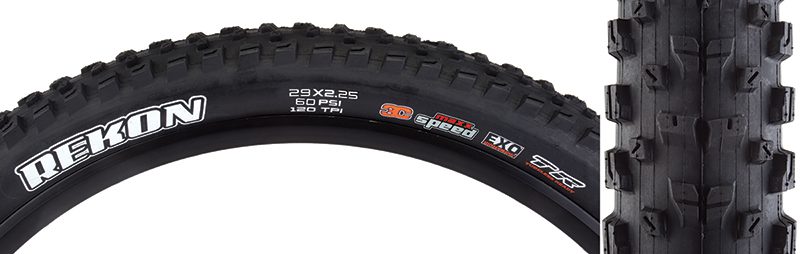 Maxxis Rekon SPEED/EXO/TR Tire - 29x2.25 Black FOLD/120 3C/SPEED/EXO/TR