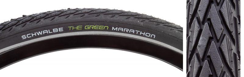 Schwalbe Green Marathon Tire - 26x1.5 Perf Twin Gn-Guard BK/BK/REF Addix Eco E25 Wire