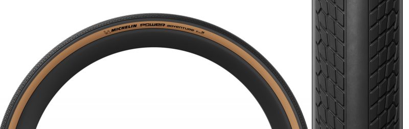 Michelin Power Adventure Competition Tire - Pwr 650Bx48 Black/Tan FOLD/3x120 GUM-X/BTBS/TLR