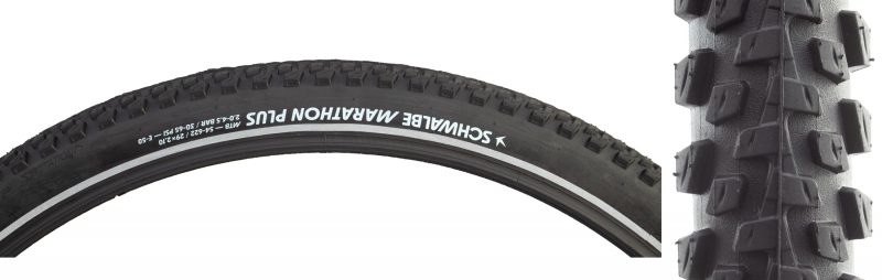 Schwalbe Marathon Plus MTB Performance Twin SmartGuard Tire - 29x2.1 Perf Sm-Guard BK/BK/REF Dual E50 Wire (Q)