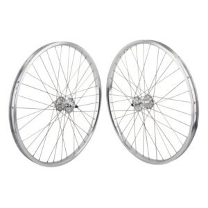 SE Bikes 26in Wheel Set - Pair 26x1.75 559x24 Silver 36 1s FW Seal 3/8 Silver 110mm DTI2.0SL