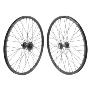 Wheel Master 20" Alloy Mini BMX Wheel - Pair 20x1-1/8 451x17 AN Mite G69 TCS Black 36 Bk-Ops MX3200 1sp Cassette 16T Bolt Type Seal Black...