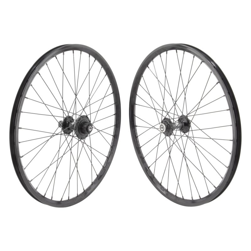 Wheel Master 20" Alloy Mini BMX Wheel - Pair 20x1-1/8 451x17 AN Mite G69 TCS Black 36 Bk-Ops MX3200 1sp Cassette 16T Bolt Type Seal Black...