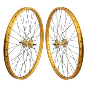 SE Bikes 26in Wheel Set - Pair 26x1.75 559x24 Gold 36 1s FW Seal 3/8 Gold 110mm DTI2.0BK