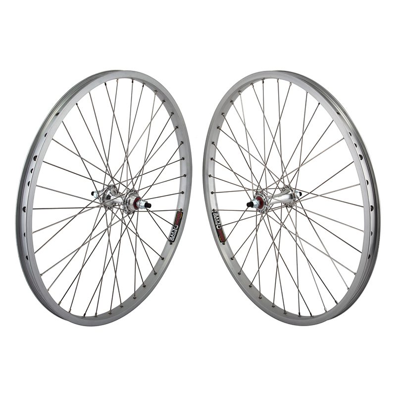 Wheel Master 24" Alloy BMX Wheel - Pair 24x1.75 507x22 Sun Rhyno Lite Silver 36 BP FF Seal Silver 110mm SS2.0SL