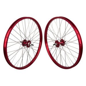 Black Ops DW1.1 Wheelset - Pair 24x1.75 507x24 Red 36 Bk-Ops MX1100 1s FW Seal 3/8 Red 110mm DTI2.0SL