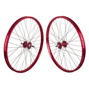 Black Ops DW1.1 Wheelset - Pair 26x1.75 559x24 Red 36 Bk-Ops MX1100 1s FW Seal 3/8 Red 110mm DTI2.0SL