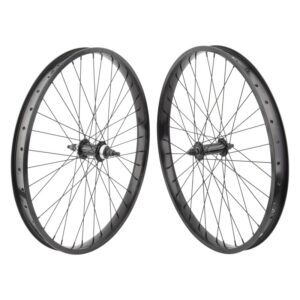 SE Bikes 24in Wheel Set - Pair 24x1.75 507x32 SO Cal FLYER(21) Black Nmsw 36 1s FF Loose 3/8 Black 110mm 14gBK