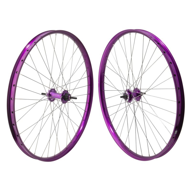 SE Bikes 29in Wheel Set - Pair 29 622x36 Monster QUAD(22) Purple Disc 36 1sCAS 6B LOOSE(F) SEAL(R) 3/8 Purple 110mm 142mm SS2.0SL