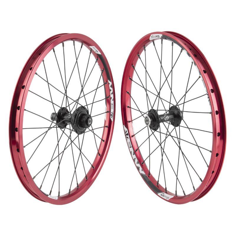 Wheel Master 20" Alloy BMX Wheel - Pair 20x1.75 406x21 Sun Envy Weld Red 28 Bk-Ops MX3200 1sp Cassette 16T Seal Black 110mm DTI2.0BK