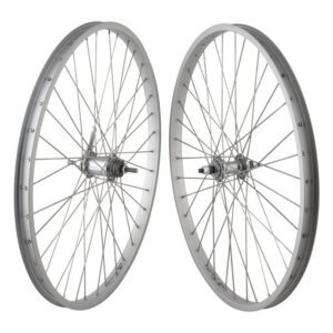 Wheel Master 26" Alloy Cruiser/Comfort Wheel - Pair 26x1.75 559x25 Wei AS7X Silver 36 WM Steel 3/8 Shi CB 110mm 12g SS w/TRIM Kit
