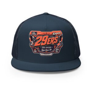 29ers Race Plate Trucker Hat - Burnt Coral - front