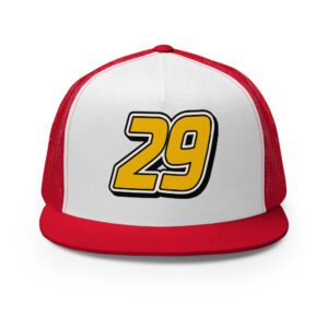 29ers Race 29 Trucker Hat - Red / Yellow - front