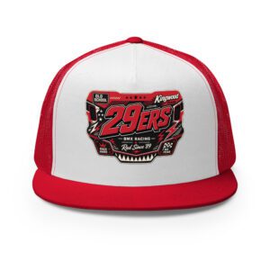 29ers Race Plate Trucker Hat - Fire Red - front