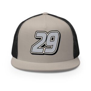 29ers Race 29 Trucker Hat - Stealth Silver / Black - front