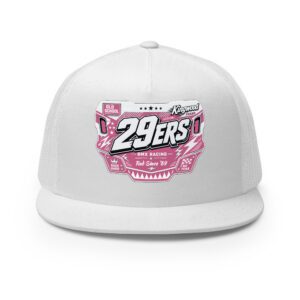 29ers Race Plate Trucker Hat - SE White / Pink - front