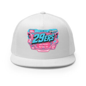 29ers Race Plate Trucker Hat - Speedster Sky / Pink - front